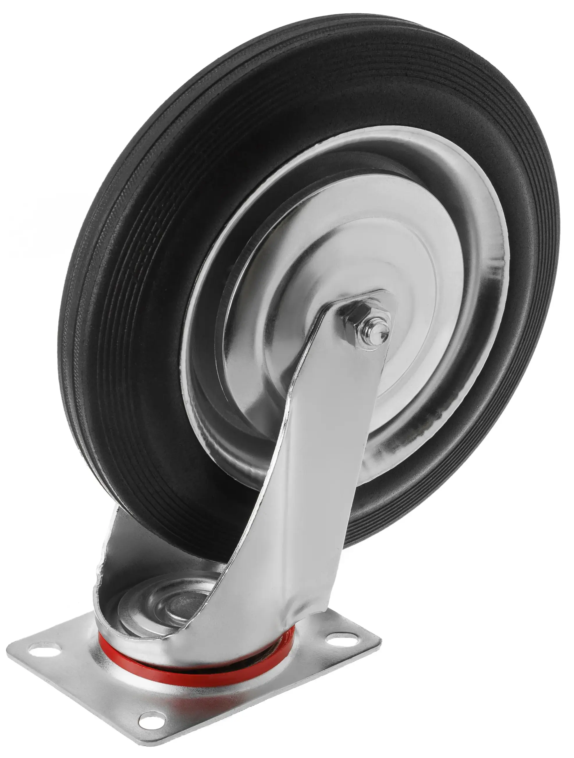 Промышленное колесо 250 мм (площадка, поворотное, черная резина, роликоподшипник) - SC 85